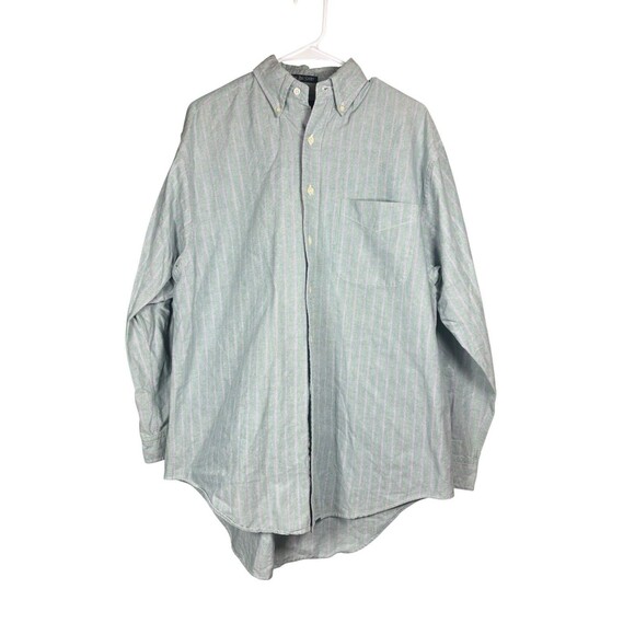 Vintage Abercrombie Fitch Shirt Mens Med Chambray Green The Big Shirt Button‎ - Picture 2 of 11